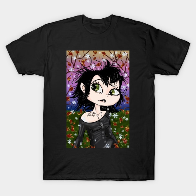 Adorable Gothic Little Vampire Witch T-Shirt by OCDVampire